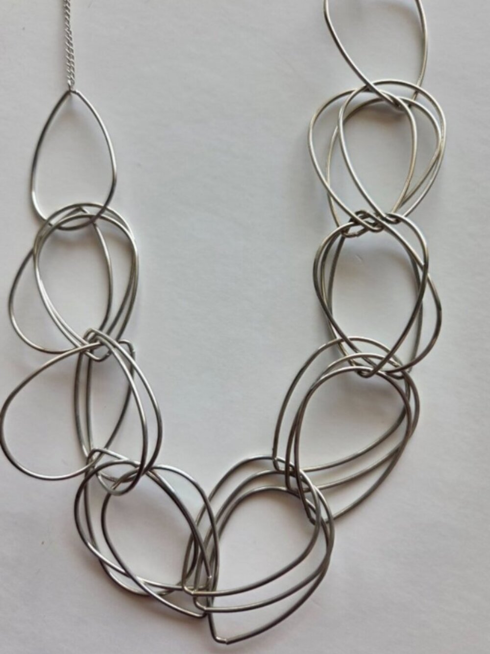 Stitch Fix Silver Teardrop Loop Statement Necklace